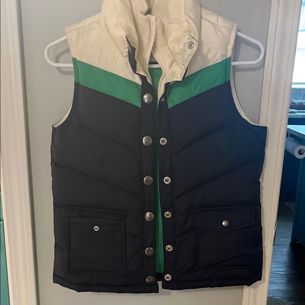 Stylish navy and Green Puffer Vest